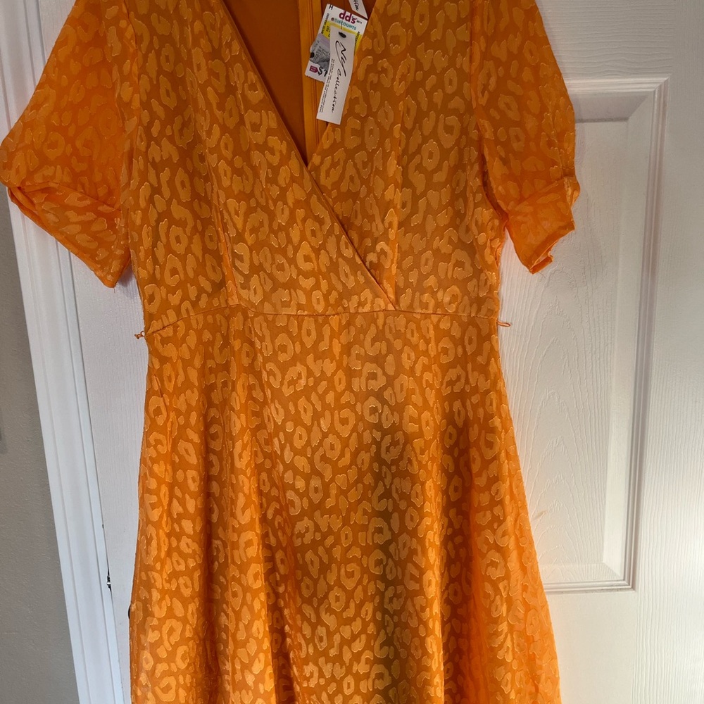 Orange Leopard Print Dress